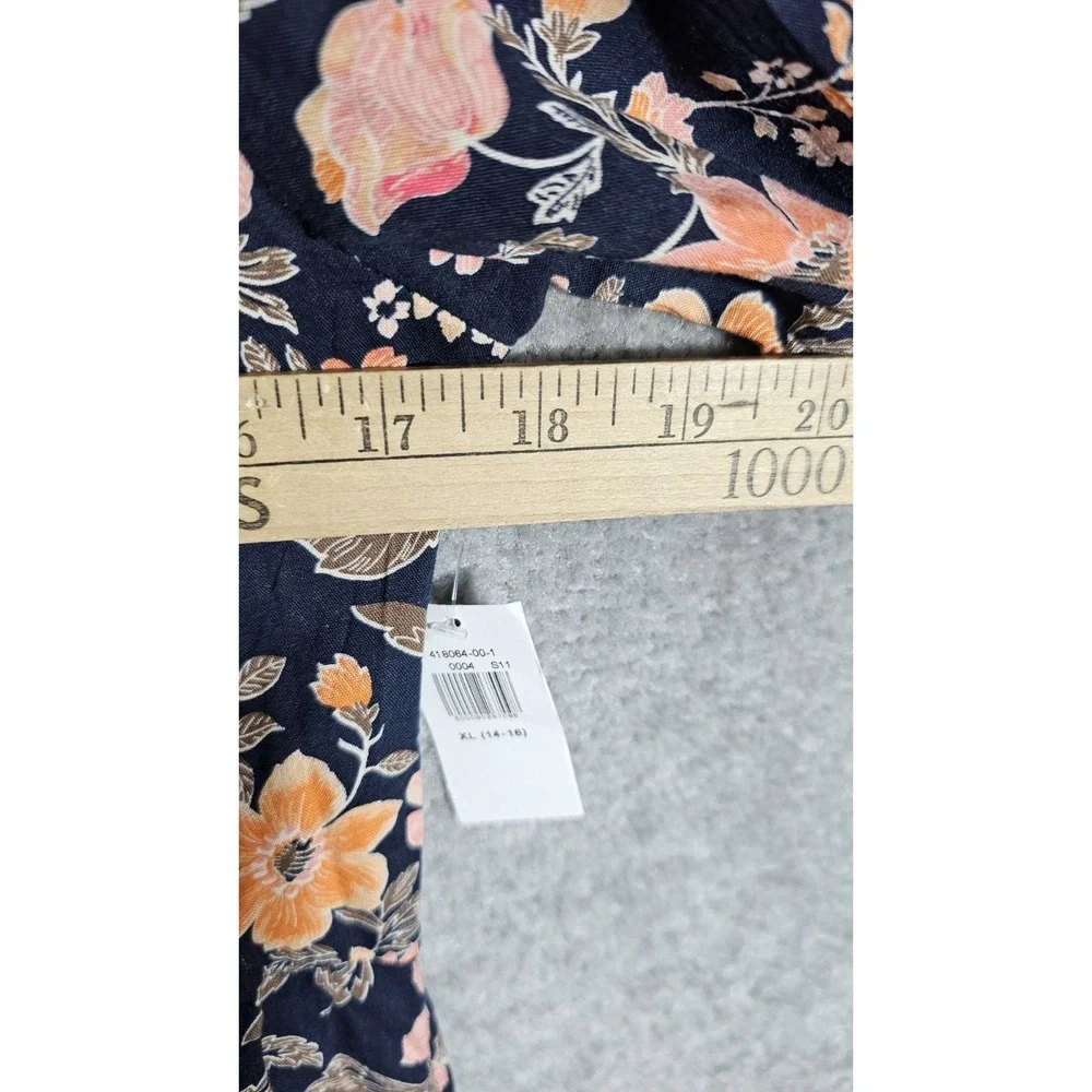 NWT Old Navy Floral Dress Girls Size XL 14-16‎ Keyhole Ruffle Hem Puff Sleeve